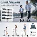Scooters for Kids 8-12, Teens & Adults - Hand Brake & Bell, 8-inch Wheels, Adjustable Height, Foldable KIck Scooter, Upgrade Framework, Max Load 240LBS