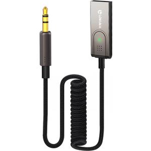 LOKUKA Bluetooth 5.3 to Aux Adapter for Car, USB to TRS 3.5mm Receiver - Adds Bluetooth to Car, Speaker, Home Stereo Audio for Hands-Free Calls, Voice Navigation, Phone Music - Brown