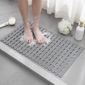 XIYUNTE Shower Mat Non Slip Bath Mat for Tub - 27 X 16 Inch PVC Bathtub Mat Non Slip Shower Mats for Inside Shower, Bath Tub Mat with Powerful Suction Cup, Easy to Cut and Dry, Grey