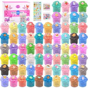Butter Slime Kit 68 Pack, Mini Slime Party Favors for Girls Boys, Scented Bulk Valentine Day Slime Supplies & Kids, Stress Relief Toy, Soft & Non-Sticky, Birthday Stocking Fillers Goodie Bags Stuffers