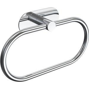 Adhesive Towel Holder for Bathroom Polished Chrome No Drill Hand Towel Ring Stainless Steel and Zinc Alloy Self Adhesive Towel Hanger for Bath, Kitchen