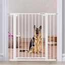 Mumeasy 36" High Extra Tall Dog Gate, 29.6"-40.5" Wide Pressure Mounted Tall Baby Gate for Dog, Auto Close Pet Gate with Door for Stairs,Doorways,House,White