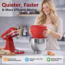 3Pcs Foldable Silicone Bowl Liners for KitchenAid Tilt-Head 5QT Mixer,Mixing Bowls Insert with LidsDishwasher-Safe Food-Grade for Stand Mixer Accessories and Attachments(Red,White and Black)