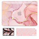 B BELK Compatible with MacBook Air 13 inch Case 2026 2025 2024-2022 M5 M4 M3 M2 A3449 A3240 A3113 A2681, Plastic Hard Shell for MacBook Air 13.6 inch Case+Keyboard Cover+Screen Protector, Pink Marble