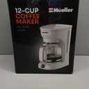 MUELLER HOME 12-Cup White Coffee Maker - Borosilicate Carafe, Auto-Off, Reusable Filter, Anti-Drip, Keep-Warm Function, Clear Water Level Window, White Kitchen Accessories