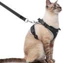 Supet Cat Harness and Leash for Walking Escape Proof, Adjustable Harness for Cats, Easy Control Small Cat Harness for Medium Large Kitten S Black (Small (Chest: 13.5" - 15.5"))