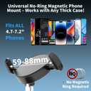 Upgraded 2-in-1 Vacuum Magnetic Suction Cup Phone Mount for Car Dashboard Windshield,Magnet and Clamping in one Reinforced Foldable Magnetic Phone Holder for Car Repair/Gym/Mirror Mount