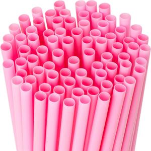 200 pcs Pink Disposable Straws, Cute Plastic Drinking Straws for Bride Wedding Bachelorette Birthday Pink Cocktail Party, Individually Wrapped