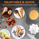 Baker's Friend Waffle Cone Maker Machine with Browning Control, 7.5 Ice Cream Cone Maker, Cone Roller & Bowl Press Included,Thin Waffle Maker Crispy, Nonstick Waffle Bowl Maker,Graphite