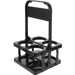 Portable Drink Carrier,Reusable Beer Bottle Coffee Cup Holder,Beer Bottle Drink Caddy for Delivery,4 Holes Cup Holders with Handle for Catering Restaurant Travel Car,Black
