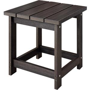 LZRS Adirondack Square Outdoor Side Table for Patio, Pool Composite Patio Table,HDPE End Tables for Backyard,Pool, Indoor Companion, Easy Maintenance & Weather Resistant(Brown Mixture)