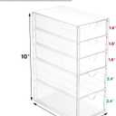 Prsildan Acrylic Drawer Makeup Organizer with 5 Drawers, Hair Accessories Organizer, Office Desk Organization, Clear Stackable Storage Drawers for Vanity, Countertop, Craft, Jewelry