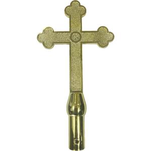 Gold Plastic Church Cross for Indoor or Parade Flagpole Finial Topper, for 1" Diameter Flagpoles