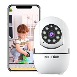 JAIOTlink 1080P Video Baby Monitor with Camera and Audio, Indoor Camera for Home Security with 2.4G/ 5GHz WiFi, Color Night Vision, AI Motion Detection, 2-Way Audio, Compatible with Alexa