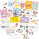 Thinking of You Cards with Envelopes - 24 Gender Neutral Thinking of You Cards with 24 Unique Designs - Unfolded 8.3 x 5.8 Folded 4.1 x 5.8 Greeting Cards Thinking of You (Variety) (Huge Variety Cute)