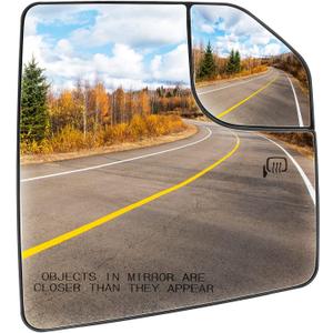 Passenger Side Heated Mirror Glass Fits for Ford F-150 2015 2016 2017 2018 2019 2020 Right Convex with Blind Spot Mirror Replacement for FL3Z17K707A