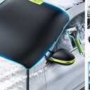 3-in-1 Windshield Snow Cover for Pickup & Light-Duty Truck — Heavy-Duty 600D Oxford Frost Guard with Ice Scraper, 360° Windproof Design for Ford F-150, RAM 1500 X-Large