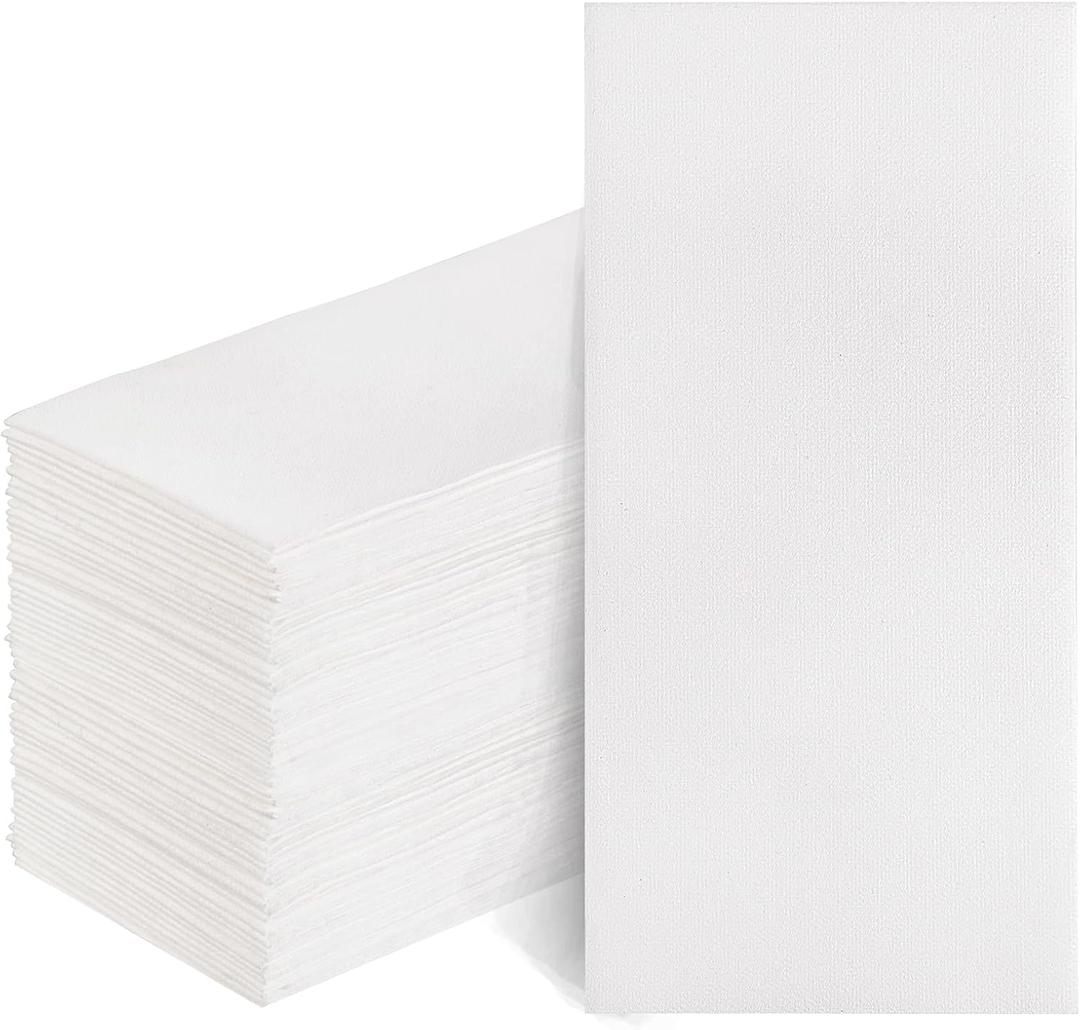 DaYammi 100PCS White Napkins Disposable Hand Towels, White Paper Napkins, Soft and Absorbent Linen Feel Dinner Napkins, Elegant Decorative Paper Hand Towels for Bathroom Wedding Party