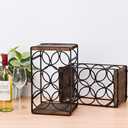 Rustic Wood Countertop Wine Rack 6 Bottles No Need Assembly Brown