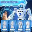 Robot Toys for Kids 3-5, Programmable Remote Control Robots | RC Gesture Sensing Control Smart Robot for Age 3-12 Kids with Sliding, Walking, Sing and Dancing, 3-Stories Christmas, Medium