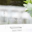Acrylic Arch Guest Book Sign, 5x7 Inch Clear Wedding Cards 1/8" Thick and Stand, Modern Calligraphy White Lettering Arched Acrylic Cards for Wedding (Please Sign Our Guest Book, 5x7 Inch)