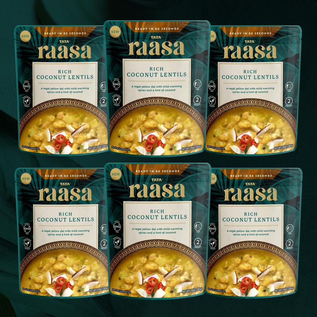Tata Raasa Rich Coconut Lentils, Vegan Friendly, Non-GMO, 10 Ounce (Pack of 6) (EXP 03/14/27)