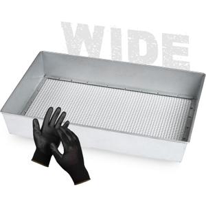 Soil Sifter, Wide Size (17.5 x 11.5 inches) with 1/4-inch Mesh, Garden Sieve for Dirt, Sand, Rocks, and Compost
