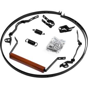 Vankey Band and Hinge Assembly for Large Big Size Green Egg, Replacement Steel Hinges Band with Handle, Band and Hinge Assembly for Large Egg Green (Split Style Bands)