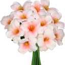 Florielle 12pcs 16" Fully Bloomed Tulip Artificial Flowers Bouquet Silk Fake Faux Flowers for Spring Summer Home Table Centerpieces Decor Party Wedding Mother's Day Easter Gifts Decorations (Peach Pink)