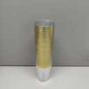 Goodluck 50PCS 12oz Gold Plastic Cups for Party, Disposable Gold Rim Cups, Plastic Cocktail Glasses for Wedding Thanksgiving, Christmas, and Parties