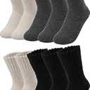BomKinta 10 Pack Women's Boot Socks - Present for Wife Crew Socks - Birthday Soft Calf Sock 10 Pairs Size 5-11 3 Black 4 Beige 3 Grey