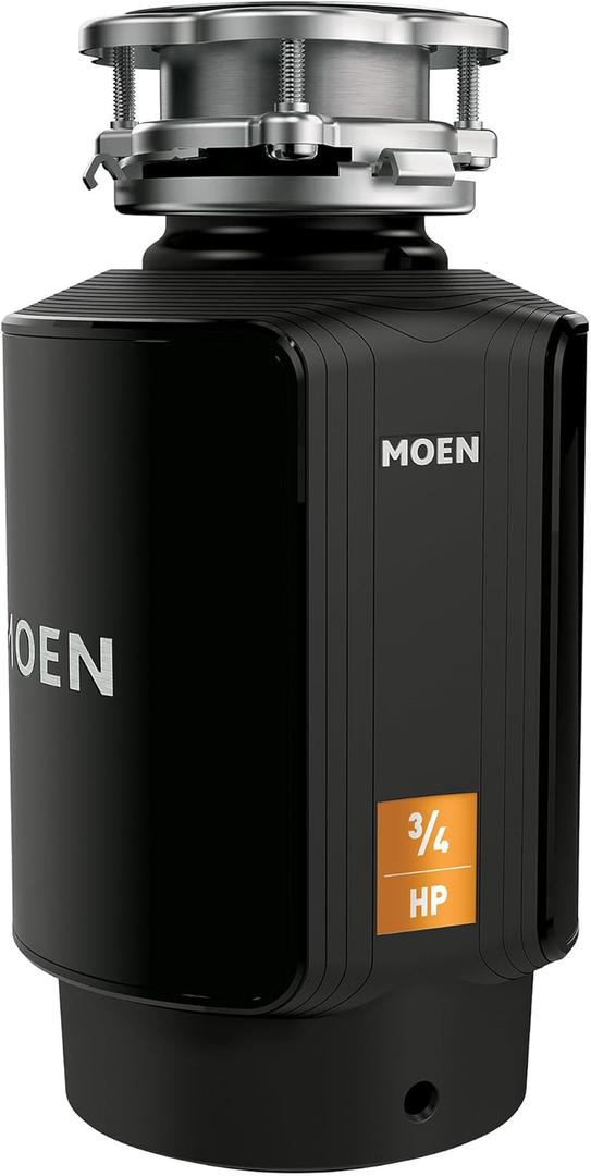 Moen Host Series 3/4 HP Continuous Feed Garbage Disposal with Sound Reduction for Kitchen Sink, Power Cord Included, GXS75C