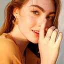 Florideco 14K Gold Filled Ring Initial Ring Dainty Simple Letter Band Rings Signet Stackable Pinky Alphabet Thin Thumb Rings for Women Non Tarnish Size 6 7 8 9 10