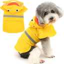 Zunea Waterproof Dog Raincoat with Hood for Small Dogs Reflective Puppy Rain Jacket Clothes with Leash Hole Funny Duck Pattern Pet Dog Poncho Slicker Costumes Chihuahua Doggie Rainwear Yellow S