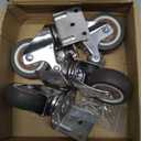 Side Mount Casters, 2 Inch Furniture Wheels, L-Shaped Rubber Casters Set of 4, 360-Degree Locking Swivel Top Plate Castor Wheels for Furniture, Baby Bed, Kitchen, Cabinet, Table