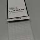 2PCS Water Absorbing Stone Drying Tray Mat for Bathroom Sink & Kitchen Counter Organizer, Quick Dry Dish Soap Dispenser Sponge Holder, Vanity Sink Caddy, Coaster, Dark Gray - 10" x 6"