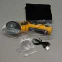 Cordless Electric Scissors: 4V Rechargeable Cardboard Cutter, 3 Blades, Safety Lock & LED Light, Box Cutter for Carton Carpet Plastic Fabric Leather(Yellow