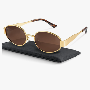 livho 2025 Trendy Oval Sunglasses - Stylish Polarized Shades for Everyday - Retro Metal Frames