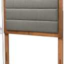 Baxton Studio Dexter Modern and Contemporary Dark Grey Fabric Upholstered and Walnut Brown Finished Wood Twin Size Headboard