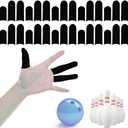 HALLEAST 30 Pieces Finger Sleeves for Bowling, Disposable Bowling Thumb Sleeves Anti-Sweat Breathable Protector Seamless Lightweight Anti-Skid Glove for Right Hand & Left Hand (Small)