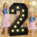 Froova Large Light up Numbers 2 Marquee, Black 4FT Mosaic Numbers for 2nd Birthday, Giant 2 Number with Light 4 Feet Tall Frame Cardboard Pre-Cut Foam Board Kit for 2025 Graduation Anniversary Party