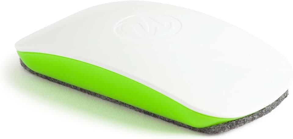 U Brands Magnetic Whiteboard Eraser, 4.5" x 2.25" x 1", Dry Erase Felt Eraser, White and Green, Lightweight Modern Design 2PACK