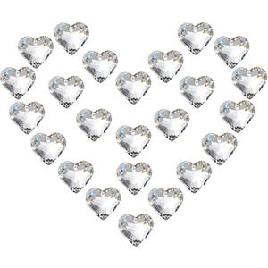 HDCRYSTALGIFTS 24pcs Crystal Heart Prisms Suncatchers 20mm Clear Glass Beads Rainbow Maker Sun Catchers Chandelier Crystals Drop Parts Glass Wedding Valentine's Day Decorations
