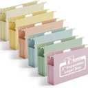 Ansook Extra Capacity Hanging File Folders Legal Size,12 Pack Pastel Colors File Cabniet Folder,Heavy Duty 2" Expansion Hang Folders,Plastic Hanging File Organizer for Office Home File Frame Box
