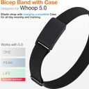 Stretchy Nylon Arm Band, Soft Breathable Elastic Adjustable Bicep Band with Case Compatible with Whoop 5.0