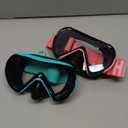 Diving Masks for Kids, Goggles with Nose Cover, Elastic Strap, Tempered Glass (2 Pack-Black Cyan & Black Pink)