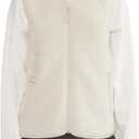 Hixiaohe Sherpa Fleece Vest for Women Trendy Warm Sleeveless Vests Jacket Lightweight Zip Coats with Pockets Fall Outerwear(Tan, SIZE SMALL)