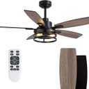 Ceiling Fans with Lights and Remote Control, Ceiling Fan for Bedroom Living Room (Black-2)