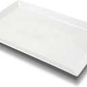 MIECOO Large Serving Platter, 18.5" x 11.5" White Serving Tray, Rectangular Porcelain Plate for Party, Wedding, Birthday, Entertaining, Food, Appetizer, Fruit, Sushi, Dessert