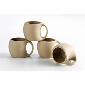 Ceramic Espresso Cups Set of 4, Double Espressos Shots Cup,4 OZ Espresso Mugs,Cute Small Coffee Cups for Double Shots,Cappuccino,Small Latte,Tea,Cafe (Neutral Beige, 4 OZ)